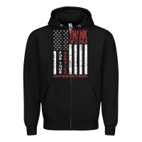 Black thank you for your service   veterans day t Zipper Hoodie - maiPhamDesign
