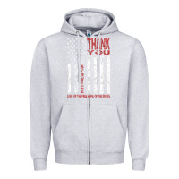 Heather Grey thank you for your service   veterans day t Zipper Hoodie - maiPhamDesign