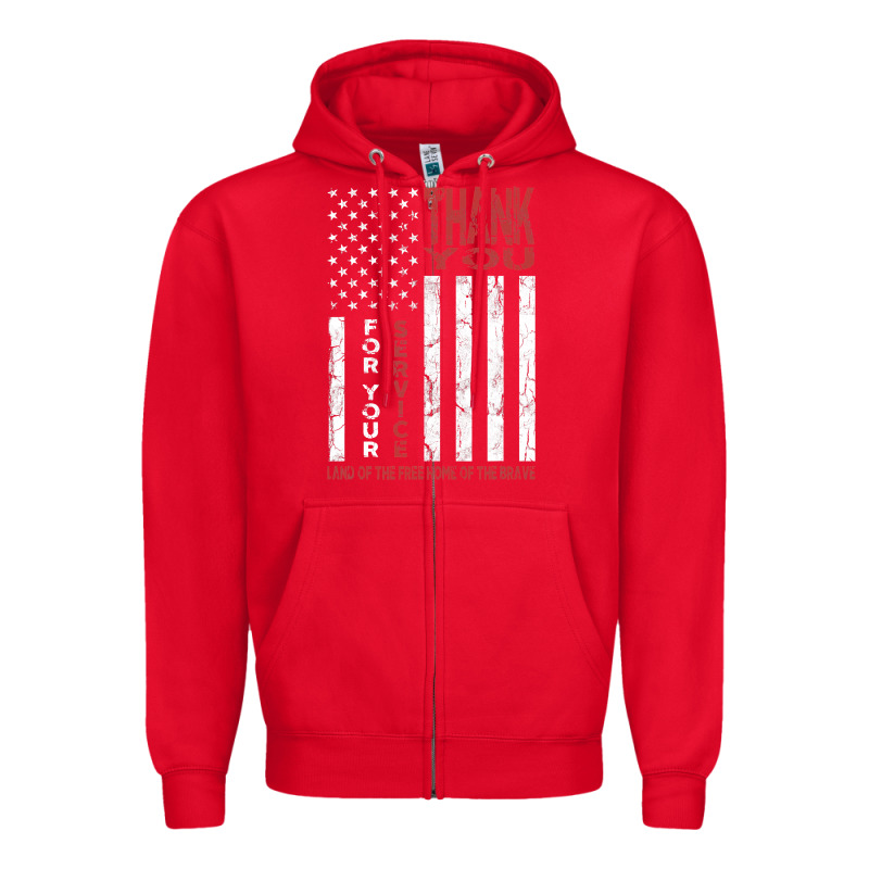 Thank You For Your Service   Veterans Day T Zipper Hoodie by maiPhamDesign | Teevron
