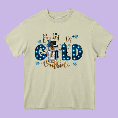 Baby Its Cold Outside Heavy Core Tee Designed By Cowgirlartshop