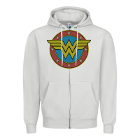 Dove Grey Wonder Woman Vintage Emblem Zipper Hoodie - maiPhamDesign