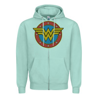 Seafoam Wonder Woman Vintage Emblem Zipper Hoodie - maiPhamDesign