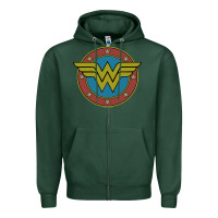 Sports Green Wonder Woman Vintage Emblem Zipper Hoodie - maiPhamDesign