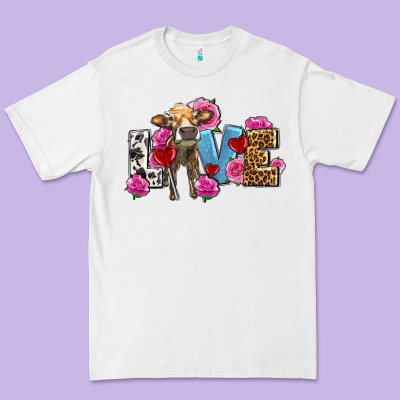Love With Cow Olivia Premium Tee Designed By Oliviacreatesart