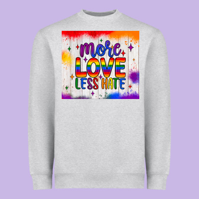 More Love Less Hate Tumbler Heavyweight Sweatshirt Designed By Jahusdesignshop