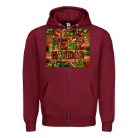Burgundy feliz navidad Christmas cactus leopard Zipper Hoodie - JahusDesignShop