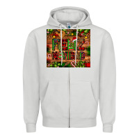 Dove Grey feliz navidad Christmas cactus leopard Zipper Hoodie - JahusDesignShop