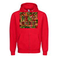 Red feliz navidad Christmas cactus leopard Zipper Hoodie - JahusDesignShop
