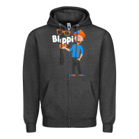 Charcoal Heather Kids Cartoon Blippis funny Zipper Hoodie - maiPhamDesign