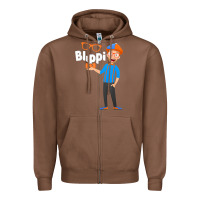 Chestnut Kids Cartoon Blippis funny Zipper Hoodie - maiPhamDesign