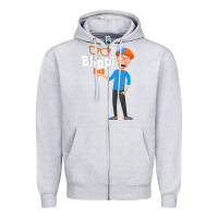 Heather Grey Kids Cartoon Blippis funny Zipper Hoodie - maiPhamDesign