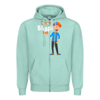 Seafoam Kids Cartoon Blippis funny Zipper Hoodie - maiPhamDesign