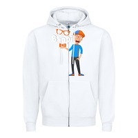 White Kids Cartoon Blippis funny Zipper Hoodie - maiPhamDesign