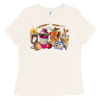 Bone Lunch Lady Coffee Cups Ladies Tee - FaDigitalArtStudio