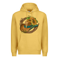 Antique Gold western hat with sunflowers and rope Premium Hoodie - Artiststas