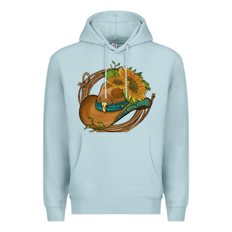 Western Hat With Sunflowers And Rope Premium Hoodie by Artiststas | Teevron