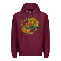Burgundy western hat with sunflowers and rope Premium Hoodie - Artiststas