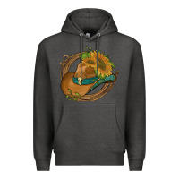 Charcoal Heather western hat with sunflowers and rope Premium Hoodie - Artiststas