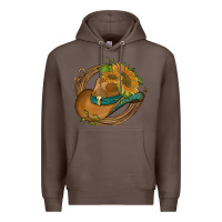 Coffee western hat with sunflowers and rope Premium Hoodie - Artiststas