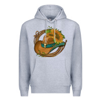 Heather Grey western hat with sunflowers and rope Premium Hoodie - Artiststas