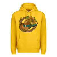 Lemon western hat with sunflowers and rope Premium Hoodie - Artiststas