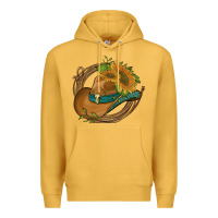 Mustard western hat with sunflowers and rope Premium Hoodie - Artiststas