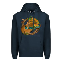 Navy western hat with sunflowers and rope Premium Hoodie - Artiststas