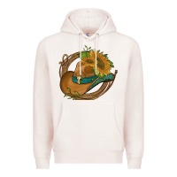 Pale Pink western hat with sunflowers and rope Premium Hoodie - Artiststas