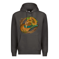 Smoke western hat with sunflowers and rope Premium Hoodie - Artiststas