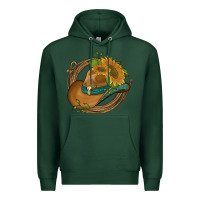 Sports Green western hat with sunflowers and rope Premium Hoodie - Artiststas