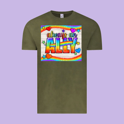 Always An Ally Pride Lgbtq+ Tumbler Vintage Tee Designed By Bundleandbundleshop