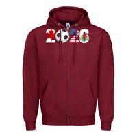 Burgundy North America 2026 Football  Canada USA Mexico Soccer Zipper Hoodie - maiPhamDesign