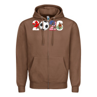 Chestnut North America 2026 Football  Canada USA Mexico Soccer Zipper Hoodie - maiPhamDesign