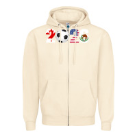 Sandshell North America 2026 Football  Canada USA Mexico Soccer Zipper Hoodie - maiPhamDesign