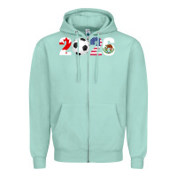 Seafoam North America 2026 Football  Canada USA Mexico Soccer Zipper Hoodie - maiPhamDesign