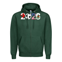 Sports Green North America 2026 Football  Canada USA Mexico Soccer Zipper Hoodie - maiPhamDesign