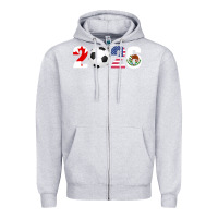 Heather Grey North America 2026 Football  Canada USA Mexico Soccer Zipper Hoodie - maiPhamDesign