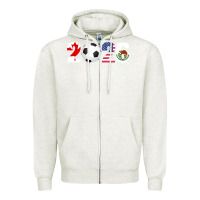 Oatmeal Heather North America 2026 Football  Canada USA Mexico Soccer Zipper Hoodie - maiPhamDesign