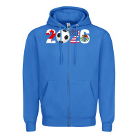 True Royal North America 2026 Football  Canada USA Mexico Soccer Zipper Hoodie - maiPhamDesign