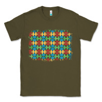 Army Green autism awareness background Classic Tee - Artiststas