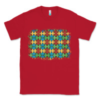Red autism awareness background Classic Tee - Artiststas