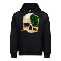 Black St patrick's day Skull with clovers Urban Hoodie - Jasminsmagicworld