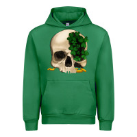 Emerald St patrick's day Skull with clovers Urban Hoodie - Jasminsmagicworld