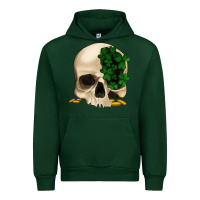 Forest Green St patrick's day Skull with clovers Urban Hoodie - Jasminsmagicworld