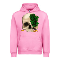 Fuchsia Pink St patrick's day Skull with clovers Urban Hoodie - Jasminsmagicworld