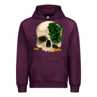 Mauve Wine St patrick's day Skull with clovers Urban Hoodie - Jasminsmagicworld