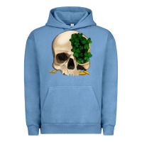 Pigment Pebble Blue St patrick's day Skull with clovers Urban Hoodie - Jasminsmagicworld