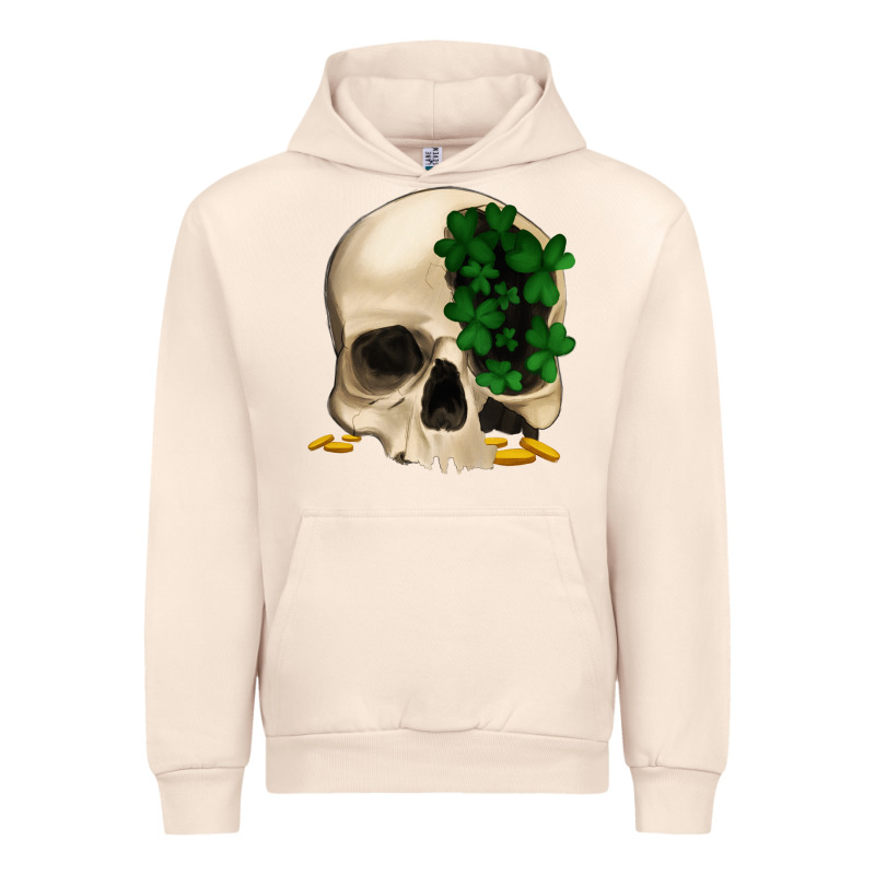 St Patrick's Day Skull With Clovers Urban Hoodie by Jasminsmagicworld | Teevron