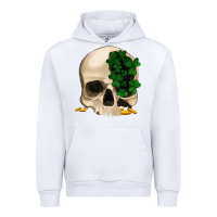White St patrick's day Skull with clovers Urban Hoodie - Jasminsmagicworld