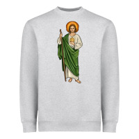 Heather Grey san judas Heavyweight Sweatshirt - JahusDesignShop